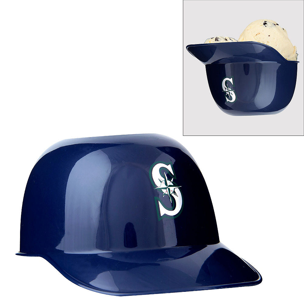 Blue baseball Seattle Mariners helmet with logo on a white background