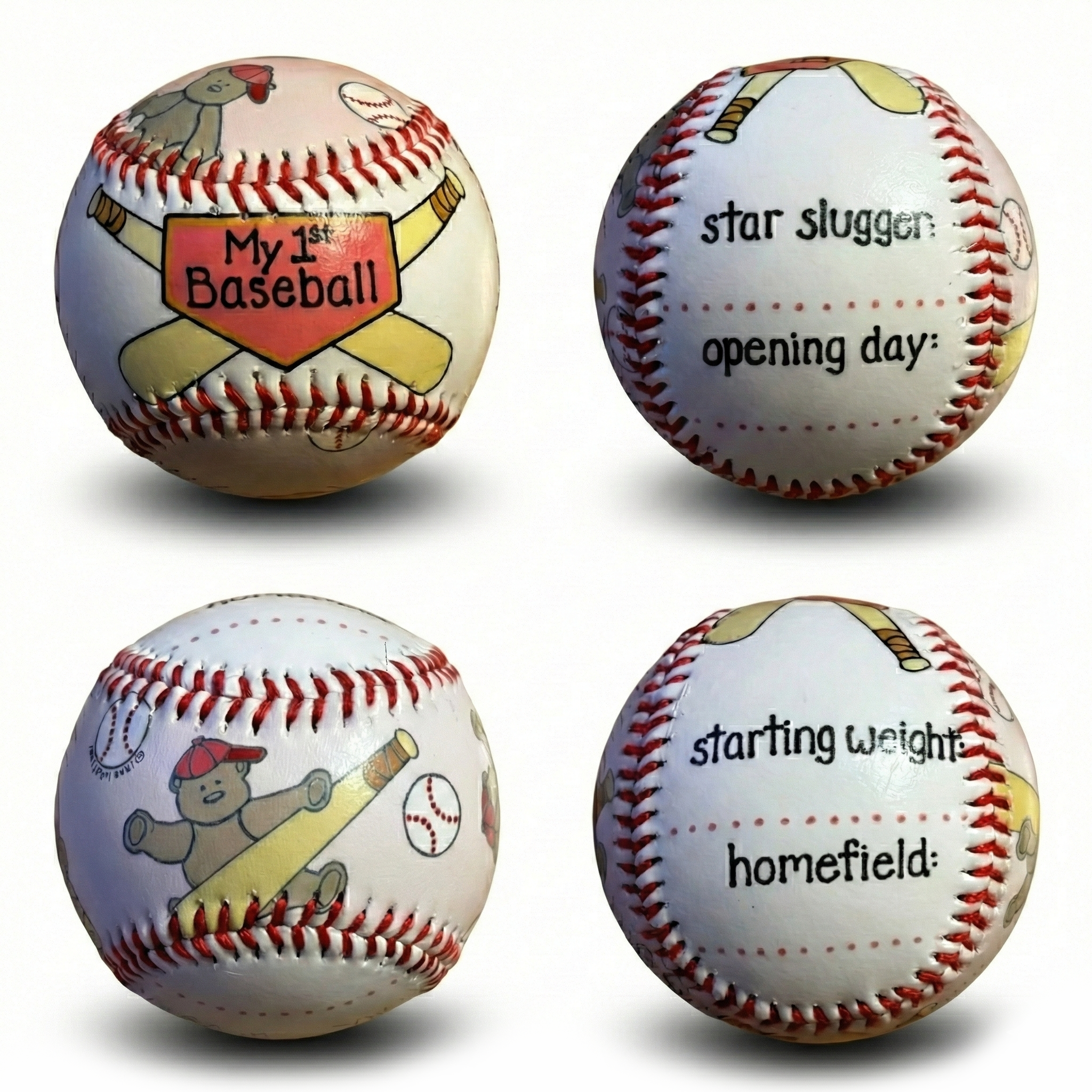 my first pink baby girl gift baseball on white background