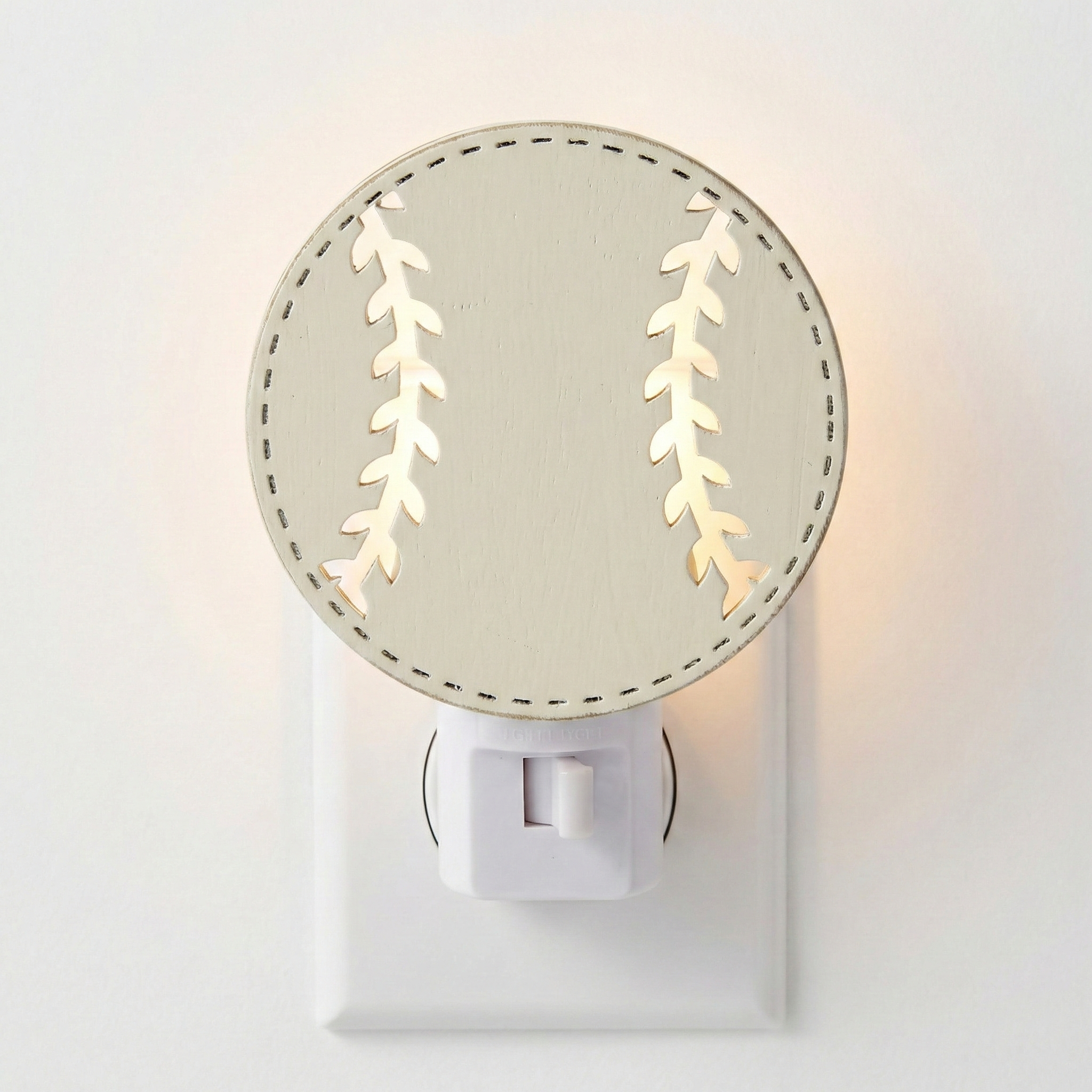 Wood Baseball Night Light