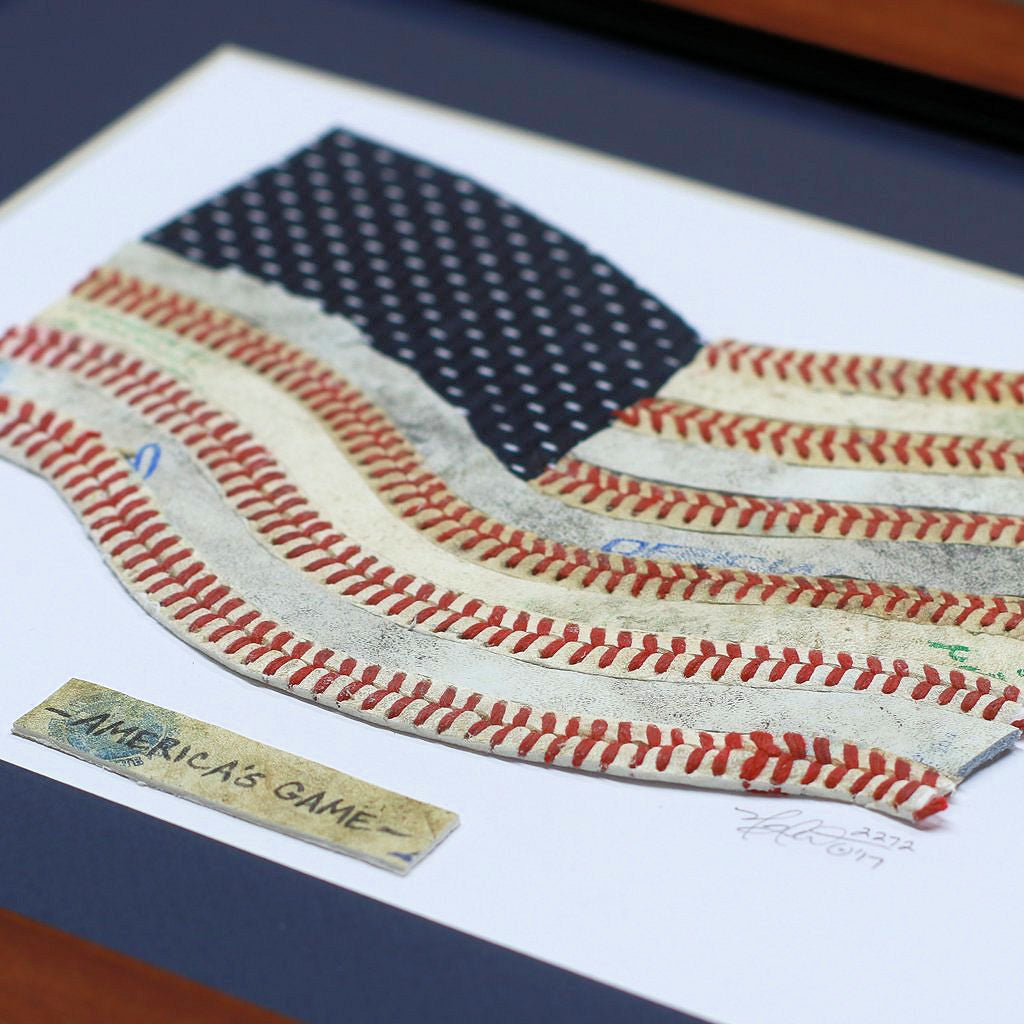Baseball with 'America's Game' label on a white background