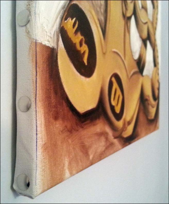 Baseball Glove Original Painting on Canvas by Tommervik