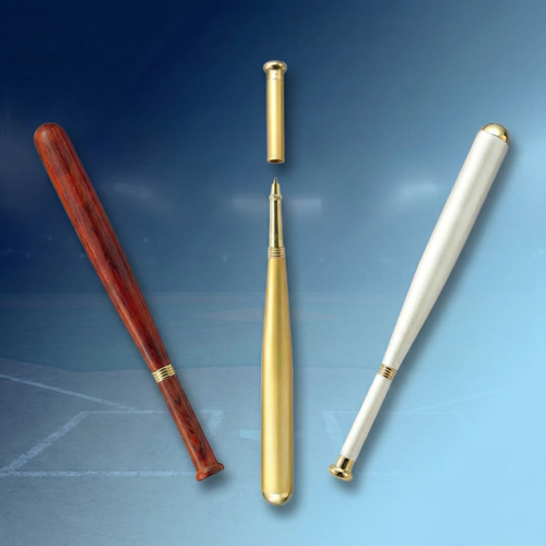 baseball bat writing pens on a gradient baseball field background