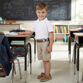 Boy in school wearing a leather Baseball Belt 