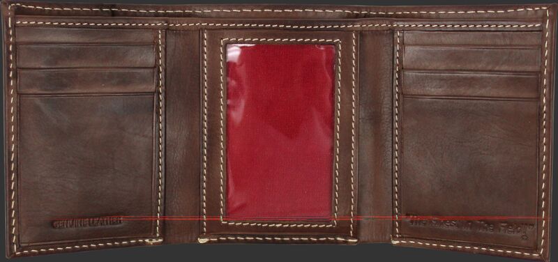 Rawlings Baseball Stitch Leather Trifold Wallet