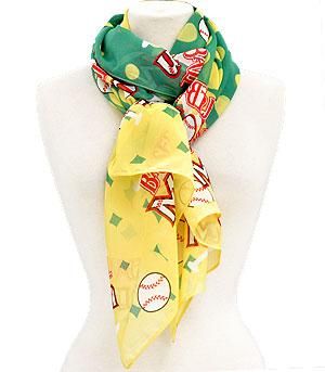 Baseball Mom scarf on a mannequin.