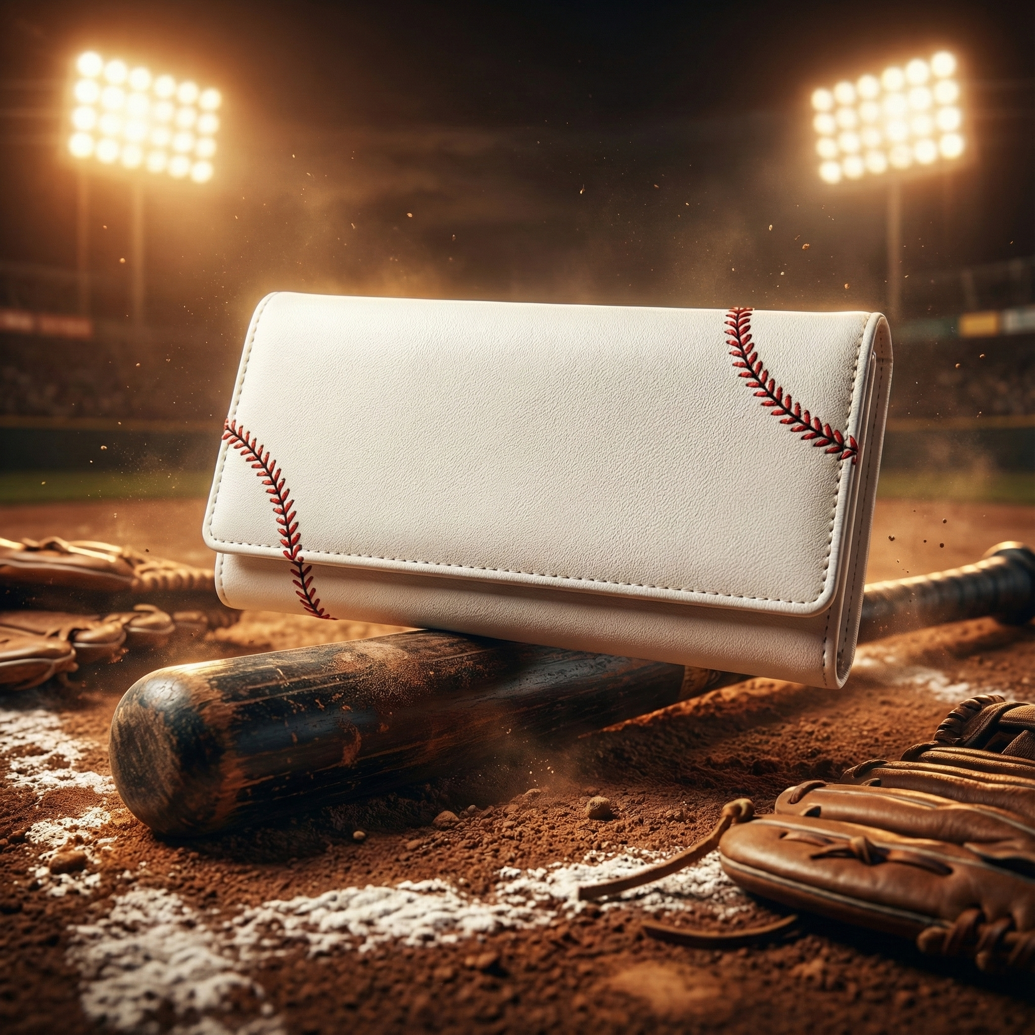 Women's White Baseball Wallet