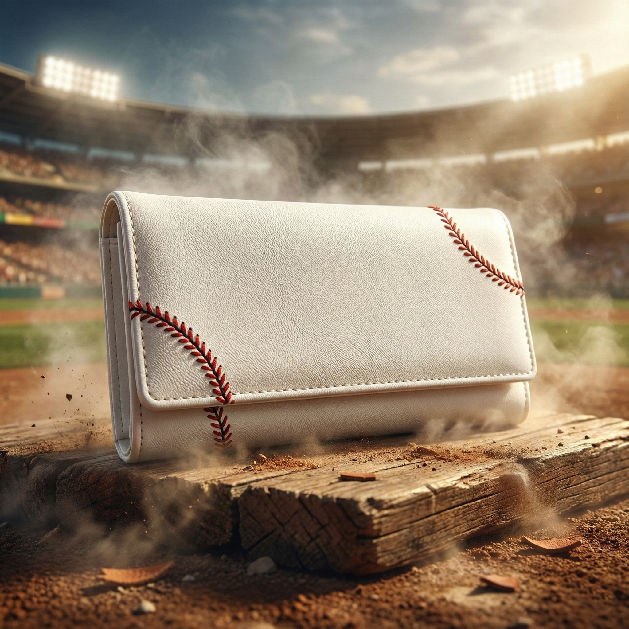 Women's White Baseball Wallet