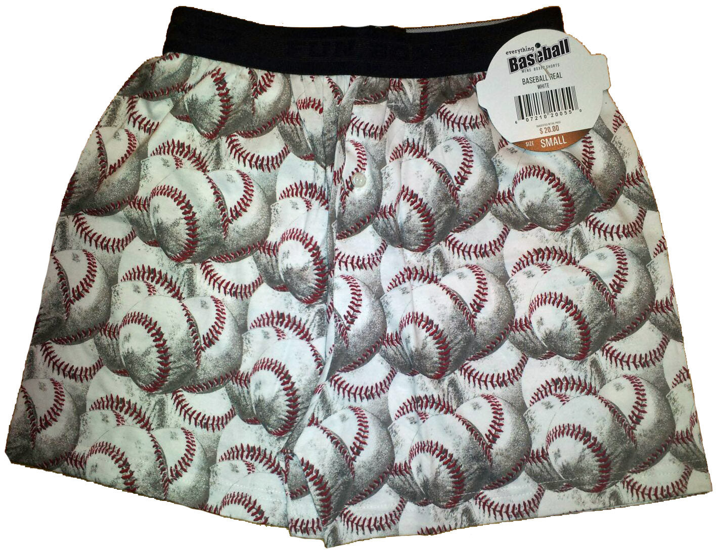 Baseball-themed boxer briefs with a visible brand tag on a white background