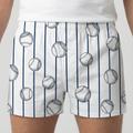 Shorts with baseball pattern on a white background