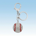 Keychain with baseball charm on a light blue background
