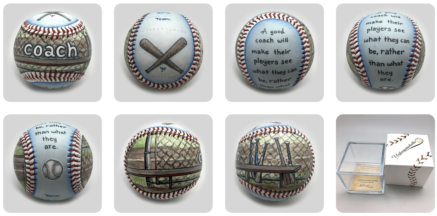 Baseball Coach Gift Baseball on a white background