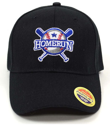 Black cap with 'HOMERUN' embroidered logo on a white background