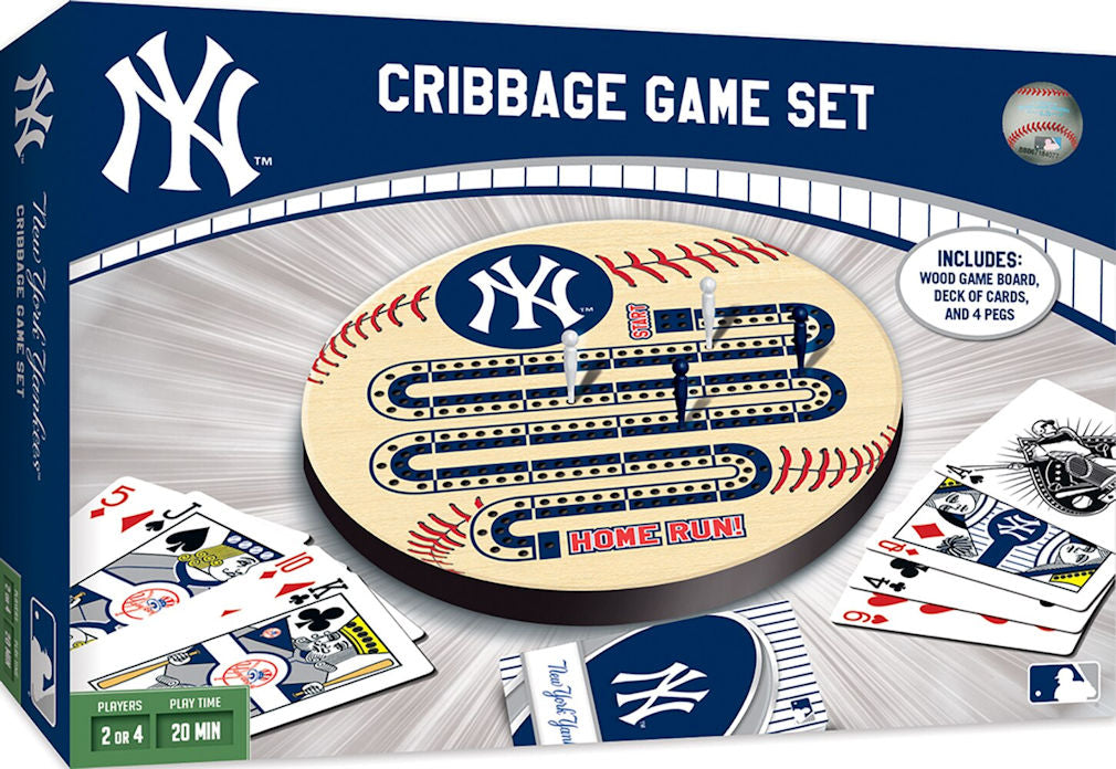 Cribbage game set with New York Yankees branding on packaging