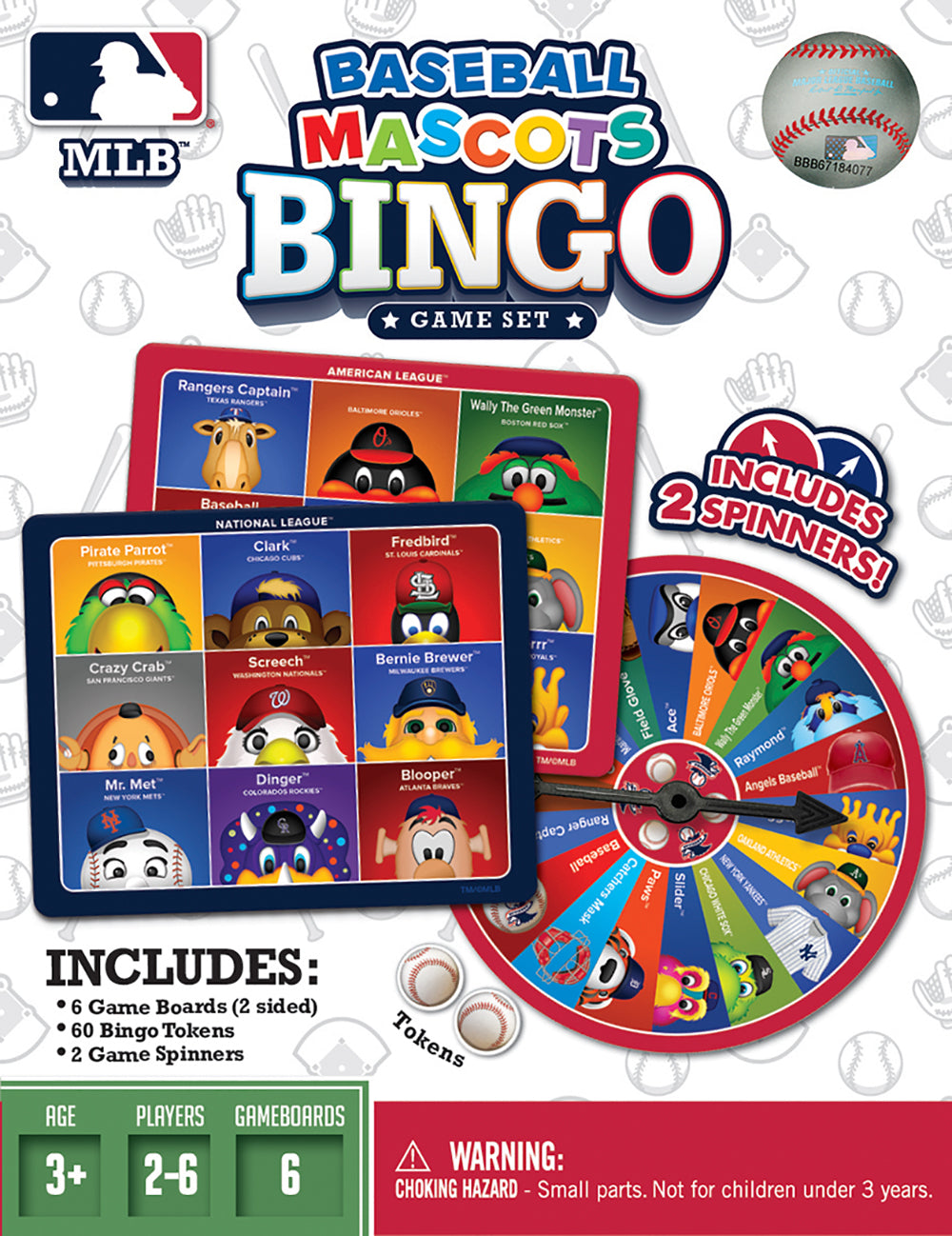 MLB Baseball Mascots Bingo Game Set