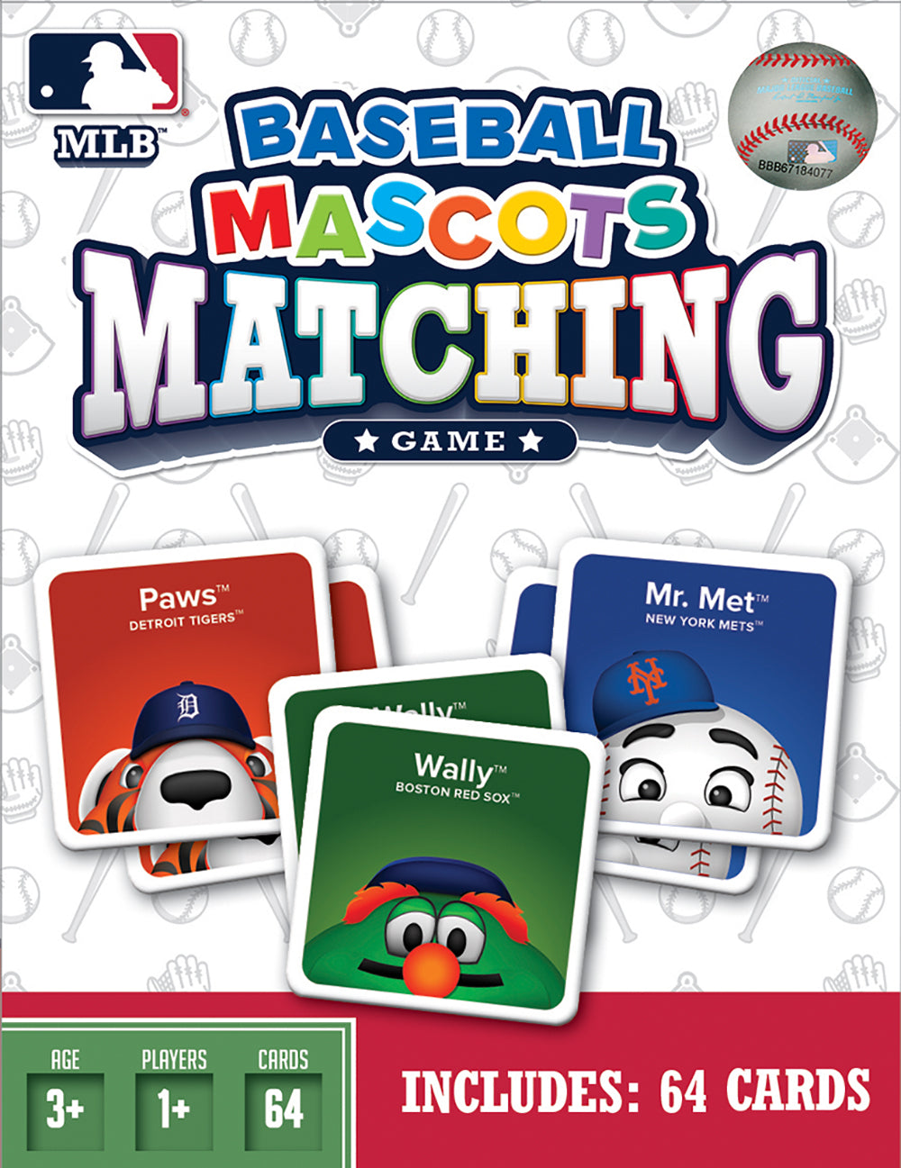 MLB Baseball Mascots Matching Game Set