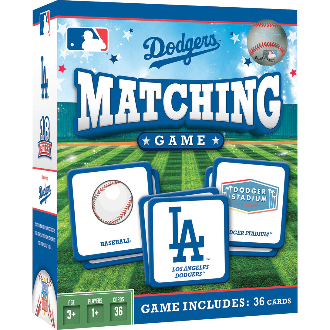 Los Angeles Dodgers kids matching game with 36 cards in the box.