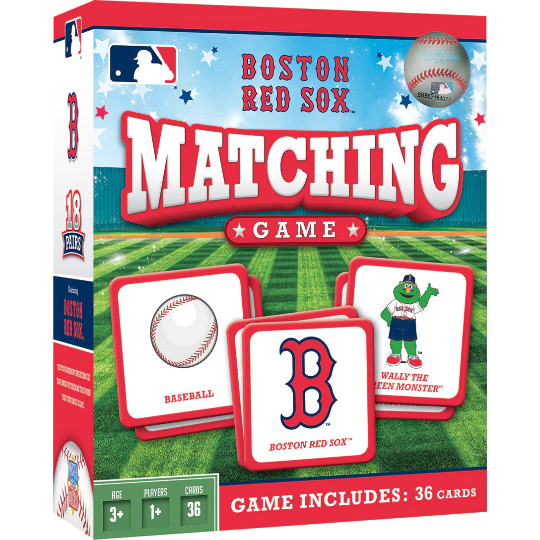 Boston Red Sox kids matching game with 36 cards in the game.