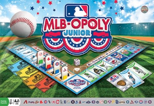 MLB-opoly Junior board game on a baseball field background