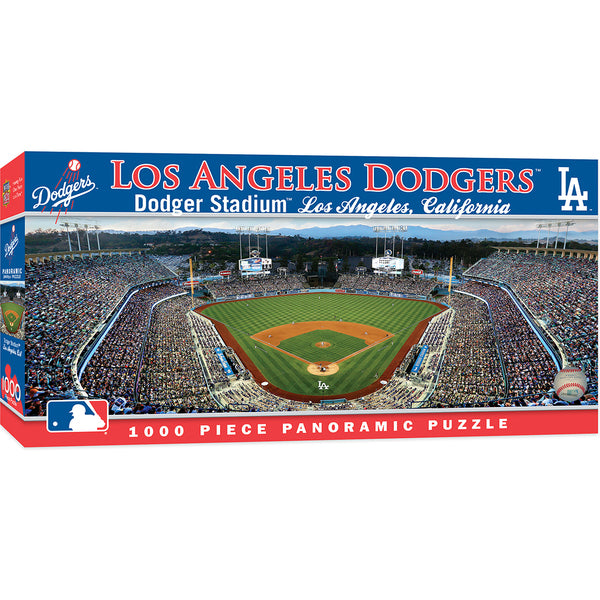 Los Angeles Dodgers panoramic puzzle box with stadium image and branding