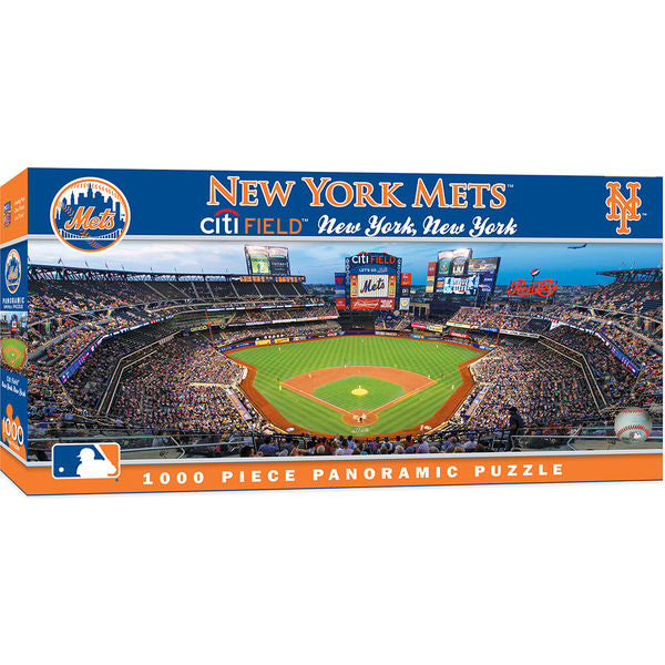 New York Mets panoramic puzzle box with stadium image and branding
