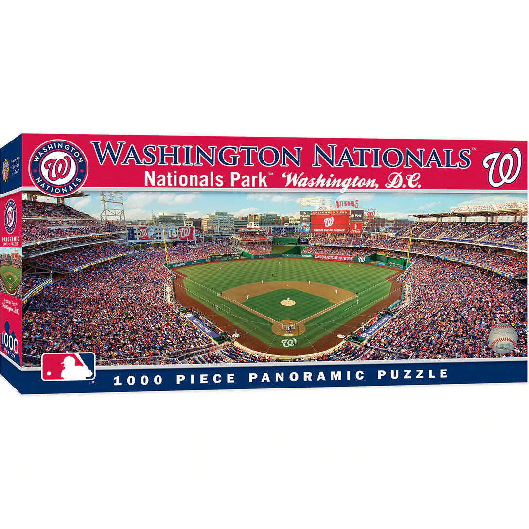Washington Nationals ballpark panoramic puzzle packaging with stadium image