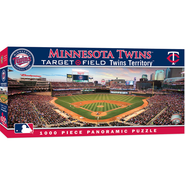 Minnesota Twins panoramic puzzle box with stadium view and branding