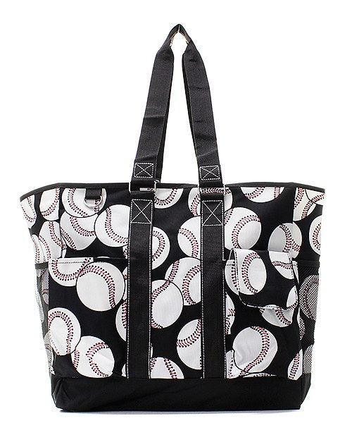 NGiL tote bag with baseball pattern on a white background