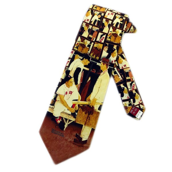 Scarf with vintage-style illustrations of people in different professions on a white background