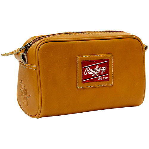 Rawlings Heart of the Hide Leather Travel Kit Toiletry Bag on white background