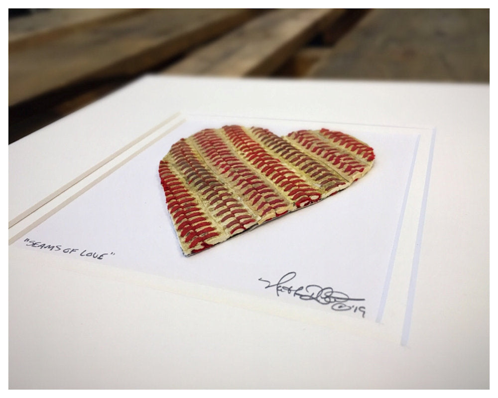 Seams of Love Baseball Heart Original Artwork