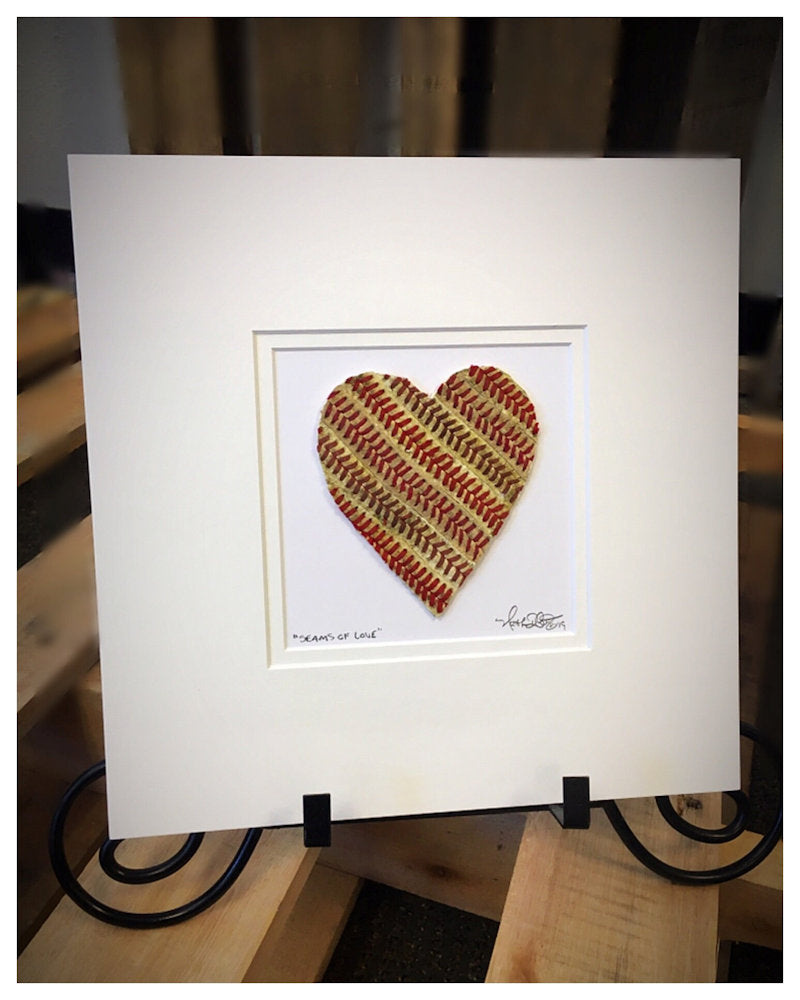 Seams of Love Baseball Heart Original Artwork