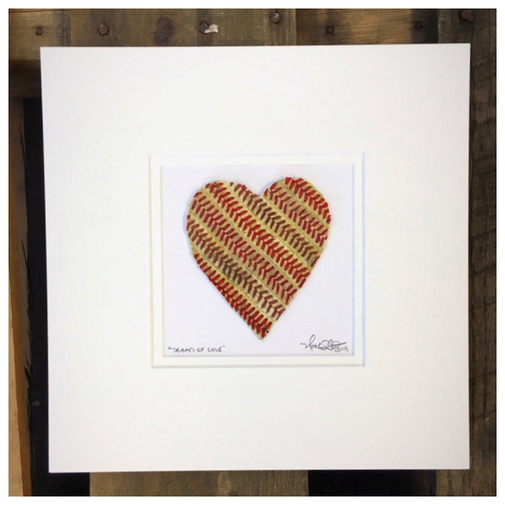 Seams of Love Baseball Heart Original Artwork